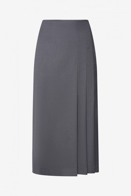 Юбка с боковыми складками и разрезом