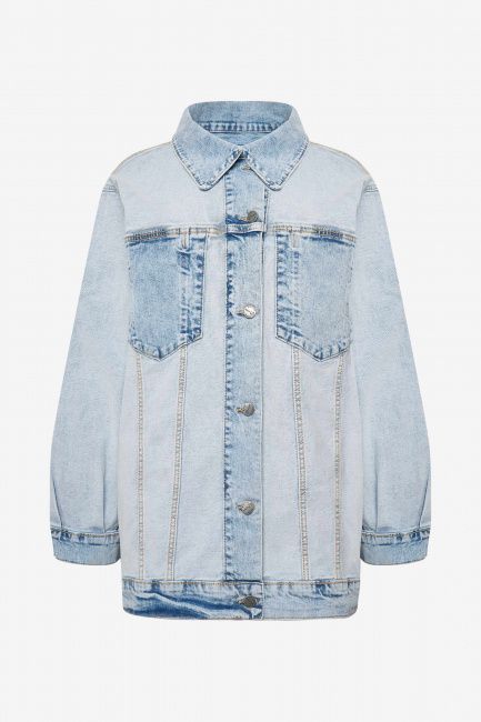 Куртка из денима с эффектом наизнанку