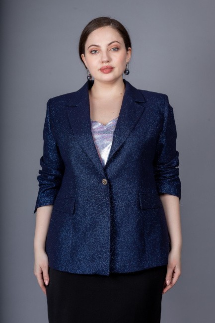 Пиджак с блестками темно-синего цвета