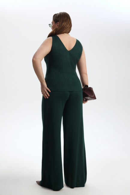 Брюки палаццо из вязаной вискозы