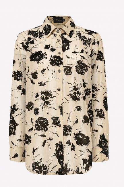 Блузка с набивным бархатным принтом