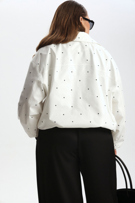 Бомбер с добавлением хлопка и принтом