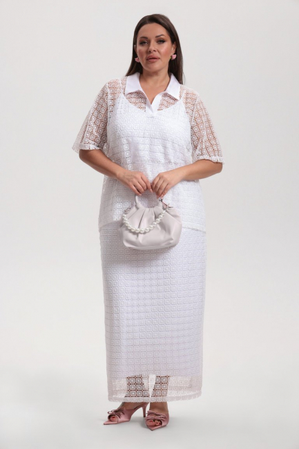 Юбка из кружевного шитья на подкладке – фото – Plus Size 50–64 – Моно-Стиль