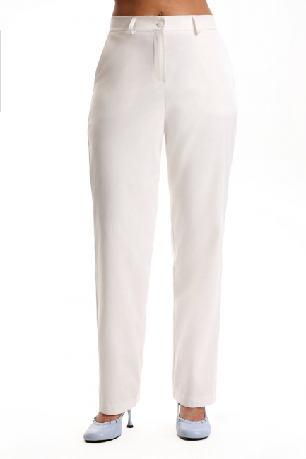 Брюки классические из белого хлопка
