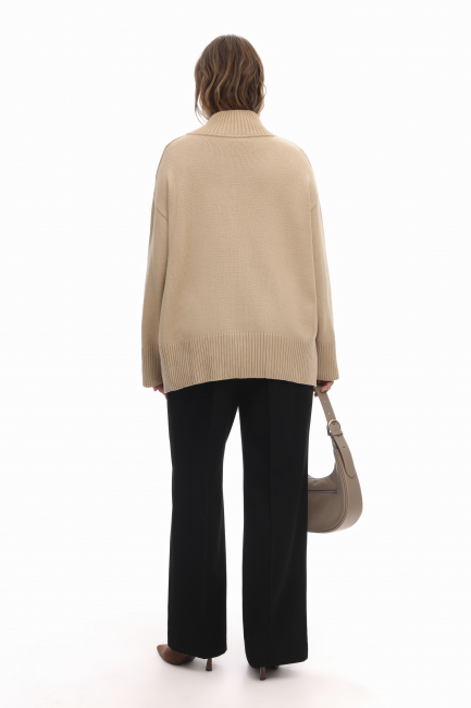 Черные брюки из смесовой шерсти на молнии