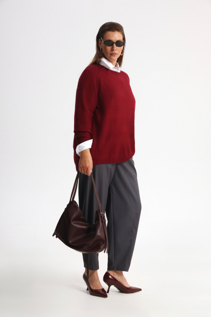 Джемпер бойфренд с круглым вырезом