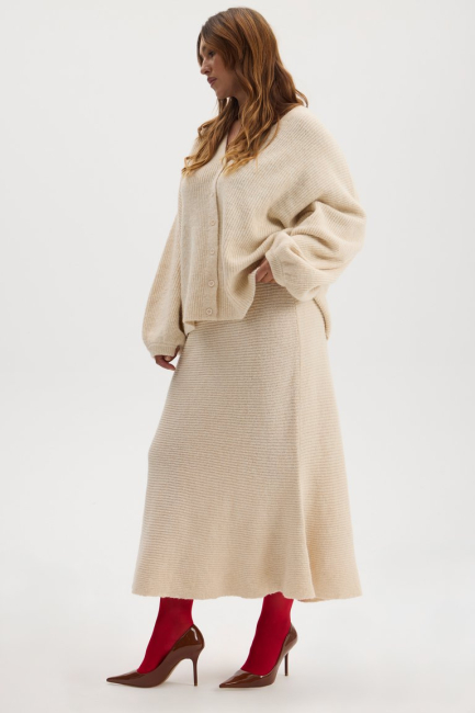 Вязаная юбка годе из мягкой шерсти – фото – Plus Size 50–64 – Моно-Стиль