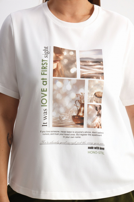 Футболка с принтом из хлопка