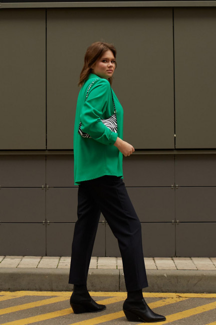 Салатовая рубашка из шелка купить онлайн в интернет-магазине одежды больших размеров для женщин 