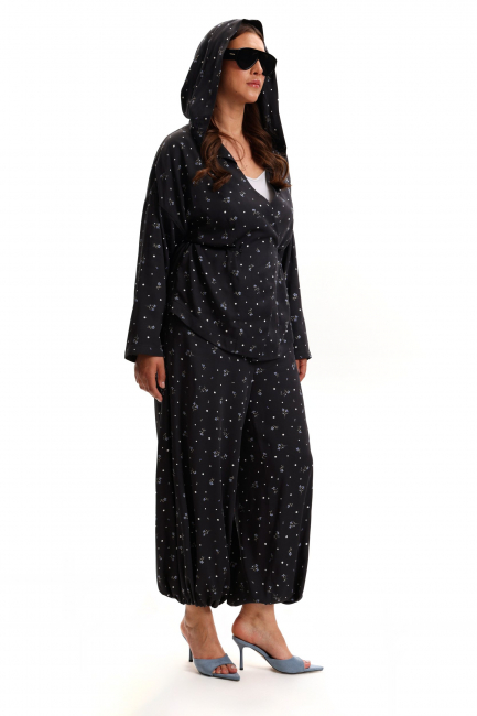 Брюки баллоны с принтом из поливискозы