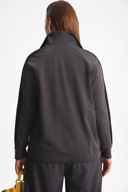 Зип-худи из трикотажа с лампасами на рукаве