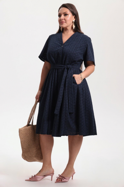 Платье на пуговицах из шитья – фото – Plus Size 50–64 – Моно-Стиль