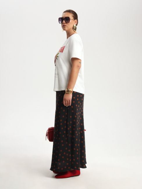 Футболка трикотаж с принтом клубника