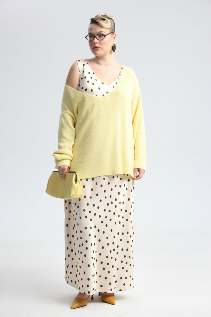 Платье слип с принтом горох