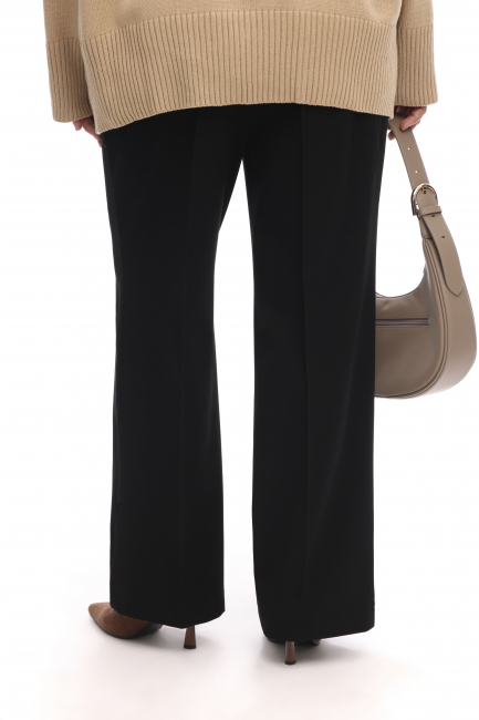 Черные брюки из смесовой шерсти на молнии