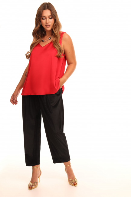 Красный шелковый топ на подкладке