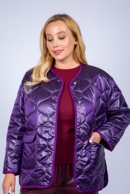 Фиолетовая ультралегкая стеганая куртка