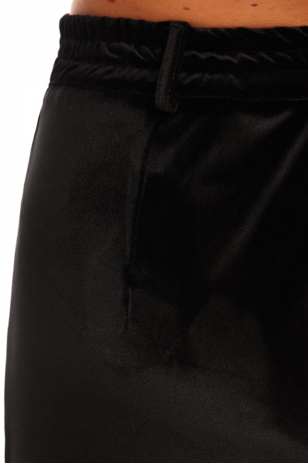 Бархатные брюки бананы с защипами