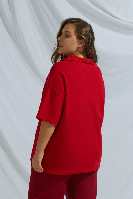 Красная футболка поло из пике онлайн купить с доставкой