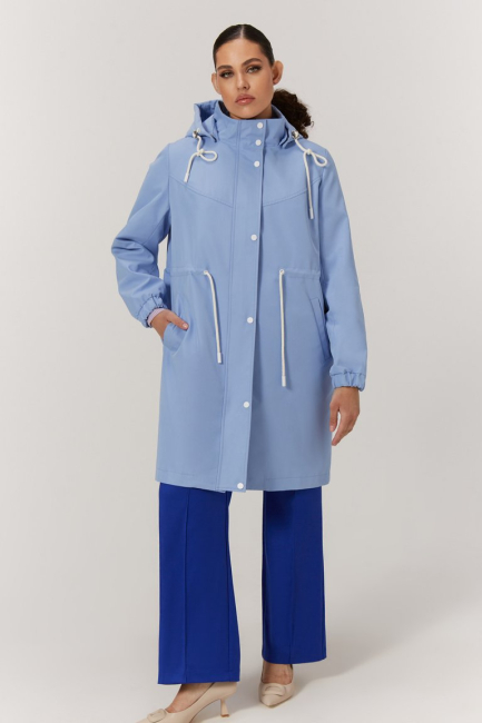 Парка тренч с капюшоном из водонепроницаемой ткани – фото – Plus Size 50–64 – Моно-Стиль