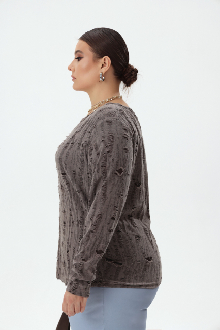 Лонгслив с элементами деконструкции