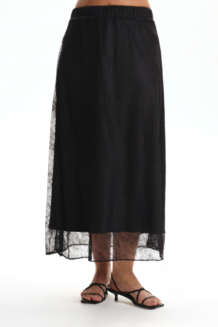 Юбка трапеция макси из кружева
