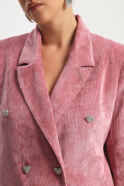 Жакет полуприталенного силуэта из вельвета