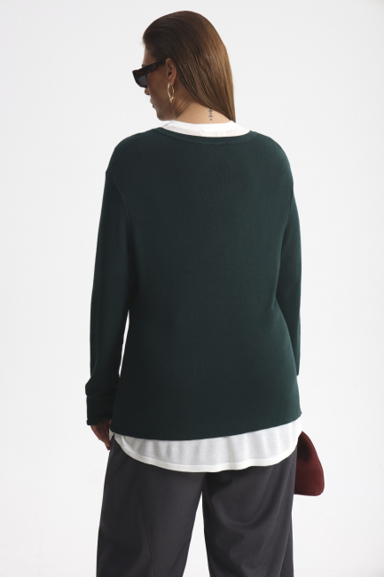 Джемпер комбинированный двуслойный