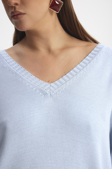 Голубой пуловер из смесовой вискозы