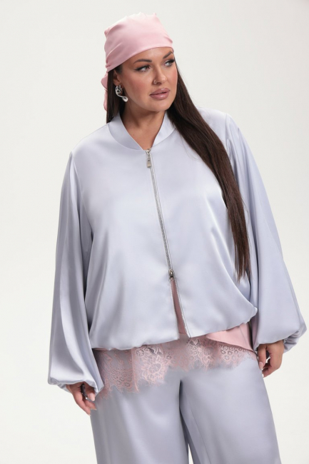 Бомбер с рукавом жиго из поливискозы – фото – Plus Size 50–64 – Моно-Стиль
