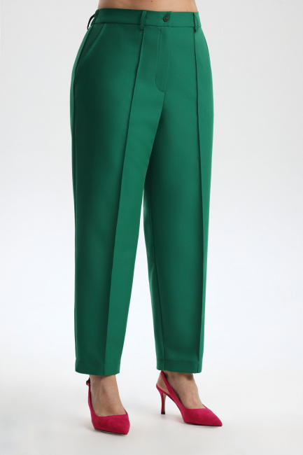 Брюки сигареты из зеленой поливискозы