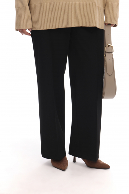 Черные брюки из смесовой шерсти на молнии