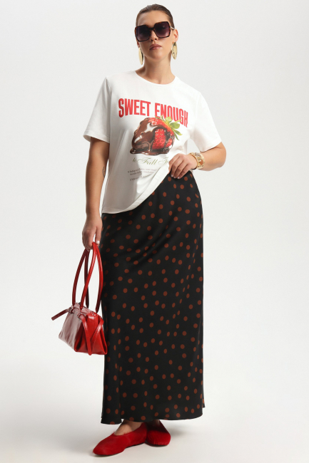 Юбка слип с принтом горох