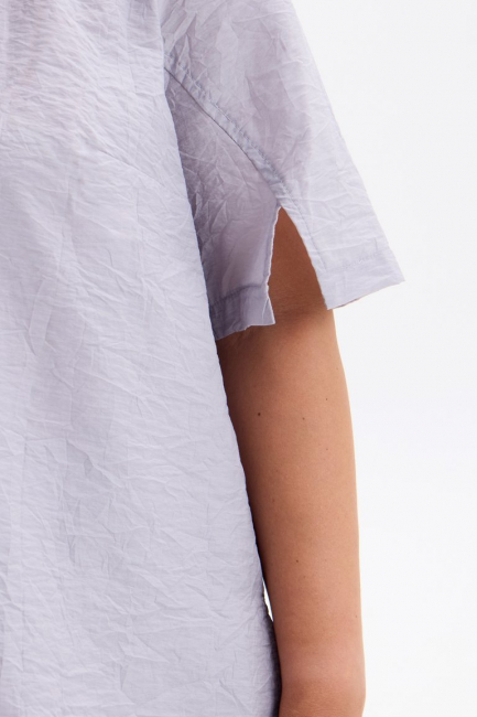 Блузка из жатого серого хлопка – фото – Plus Size 50–64 – Моно-Стиль