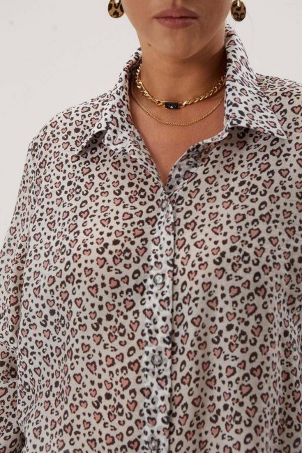 Базовая рубашка из тенселя с леопардовым принтом