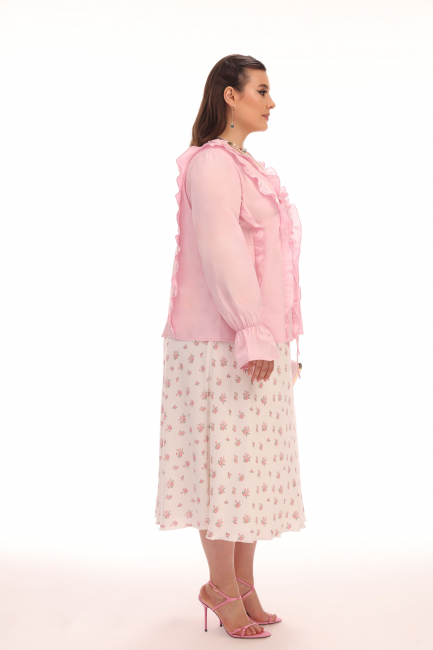 Блузка с завязками из хлопка – фото – Plus Size 50–64 – Моно-Стиль