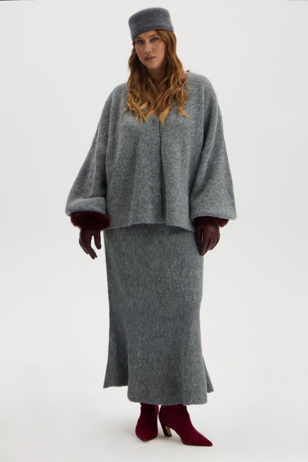 Вязаная юбка из мягкой шерсти – фото – Plus Size 50–64 – Моно-Стиль