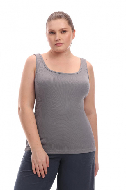 Топ в рубчик серого цвета