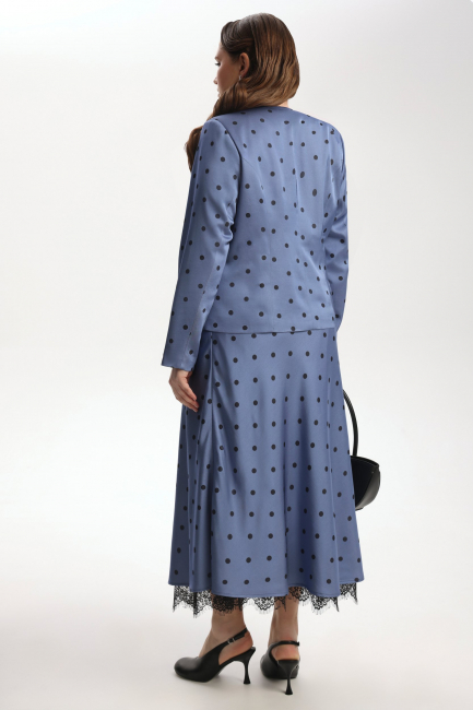 Жакет с вырезом каре и кружевом