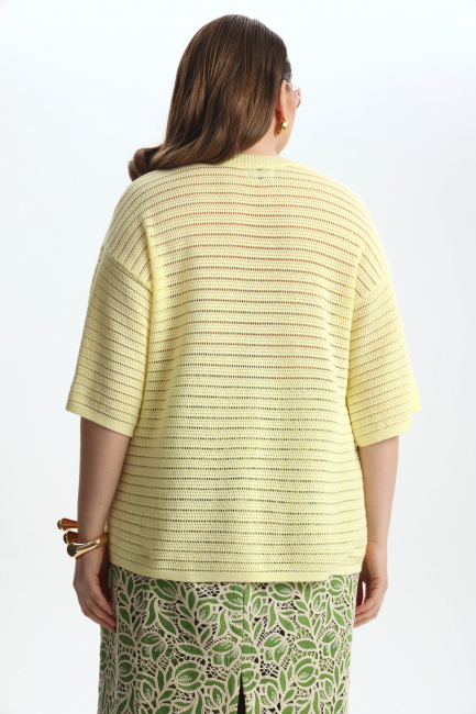 Джемпер из хлопка с фактурной вязкой