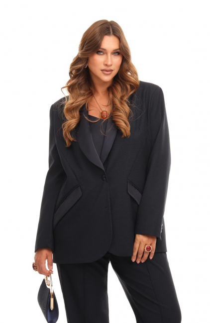 Женский жакет с шелковыми лацканами в стиле смокинга