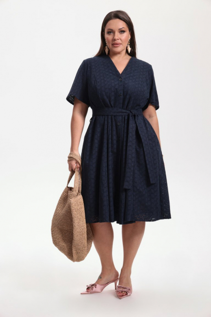 Платье на пуговицах из шитья – фото – Plus Size 50–64 – Моно-Стиль