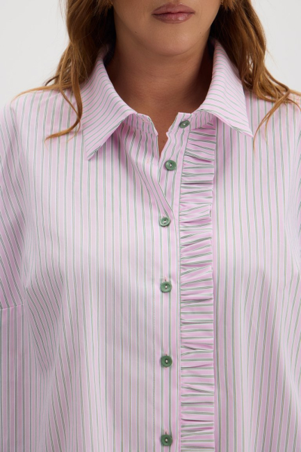 Блузка из хлопка в полоску – фото – Plus Size 50–64 – Моно-Стиль
