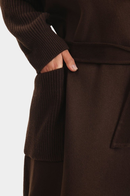 Комбинированное пальто из шерсти и кашемира – фото – Plus Size 50–64 – Моно-Стиль