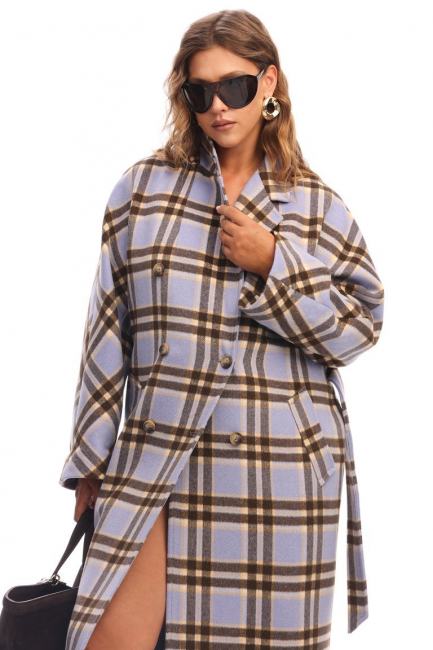 Пальто с принтом клетка на рост 172 – фото – Plus Size 50–64 – Моно-Стиль