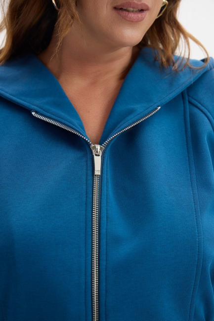 Спортивный костюм с худи и брюками баллон – фото – Plus Size 50–64 – Моно-Стиль