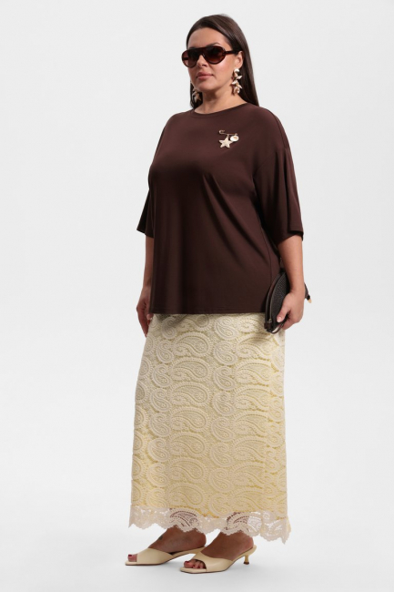 Футболка оверсайз с круглым вырезом – фото – Plus Size 50–64 – Моно-Стиль