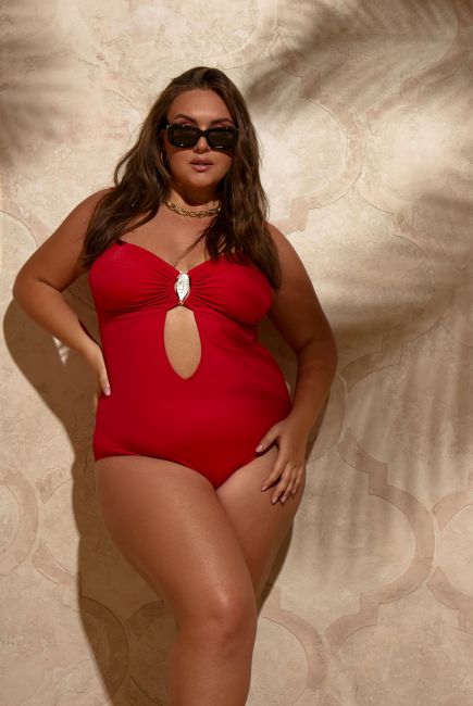 Купальник слитный plunge с утягивающим эффектом большого размера купить с доставкой по России Москве