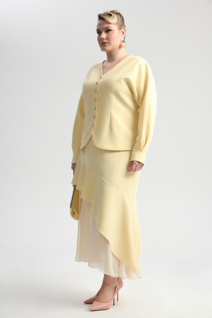 Жакет леди лайк с объемным рукавом – фото – Plus Size 50–64 – Моно-Стиль