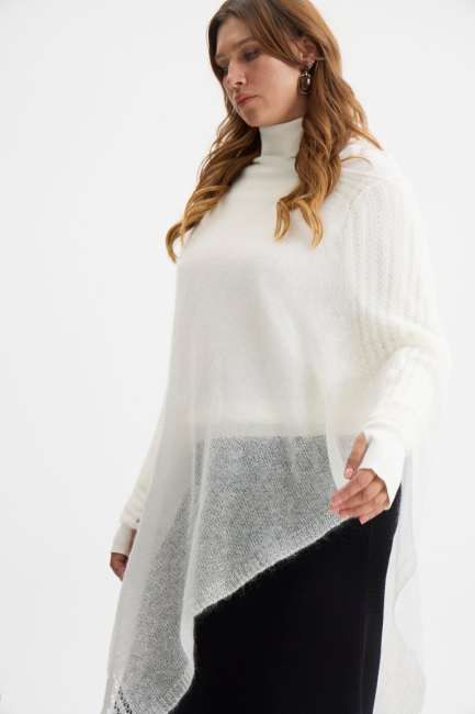 Пончо паутинка из мохера – фото – Plus Size 50–64 – Моно-Стиль